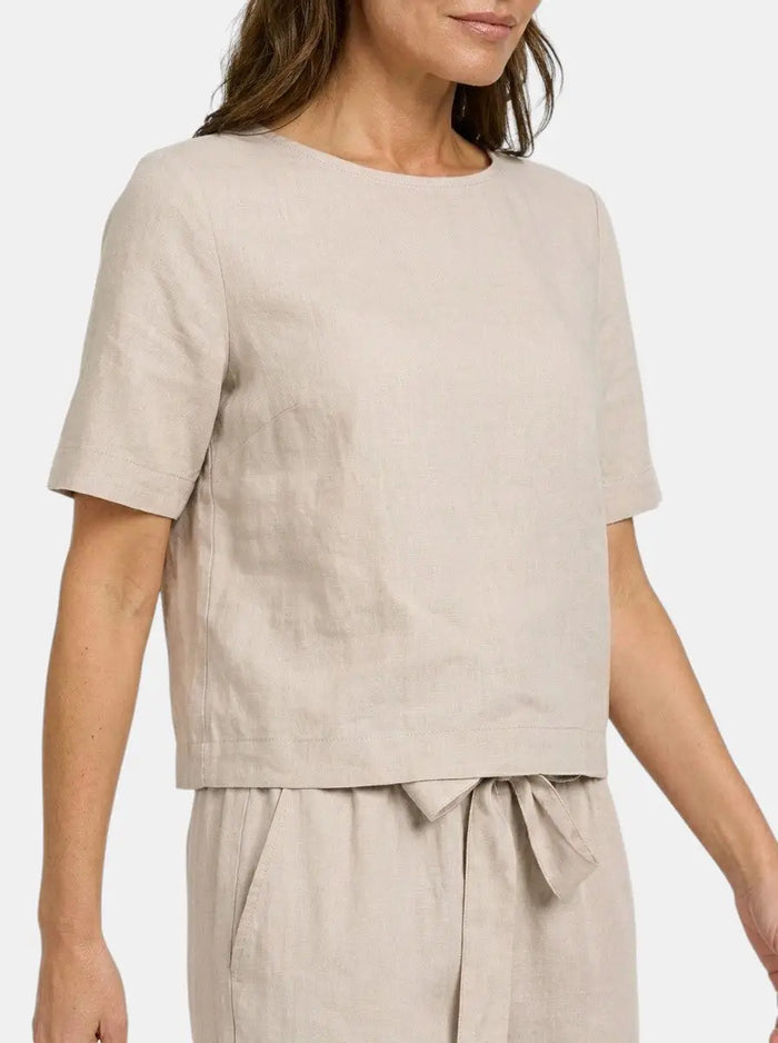 Women's Breathable Linen Loungewear Set | Relaxed Fit Crop Top and Tapered Trousers LondonLaneStore