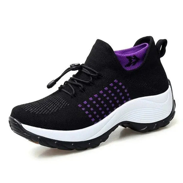 Women's breathable synthetic sneakers by LondonLaneStore, slip-on walking shoes with arch support and comfortable fit.