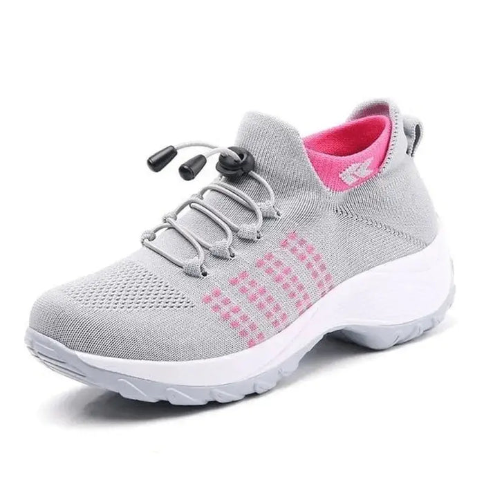 Women's breathable synthetic sneakers by LondonLaneStore, slip-on walking shoes with arch support and comfortable design.