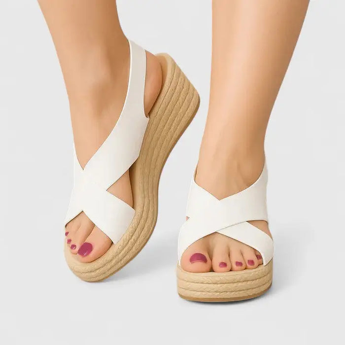Women's breathable synthetic espadrille sandals by LondonLaneStore, featuring comfortable orthopedic design for summer wear.