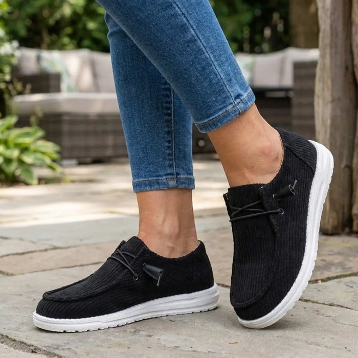 Women's comfortable fabric orthopedic slip-on shoes by LondonLaneStore, stylish and suitable for all seasons.