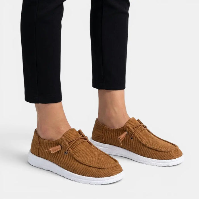 Women's comfortable fabric orthopedic shoes by LondonLaneStore, chic slip-on footwear suitable for all seasons, shown with casual style.