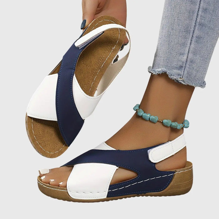 Women’s orthopedic synthetic sandals with supportive straps and elegant design, perfect for summer comfort.