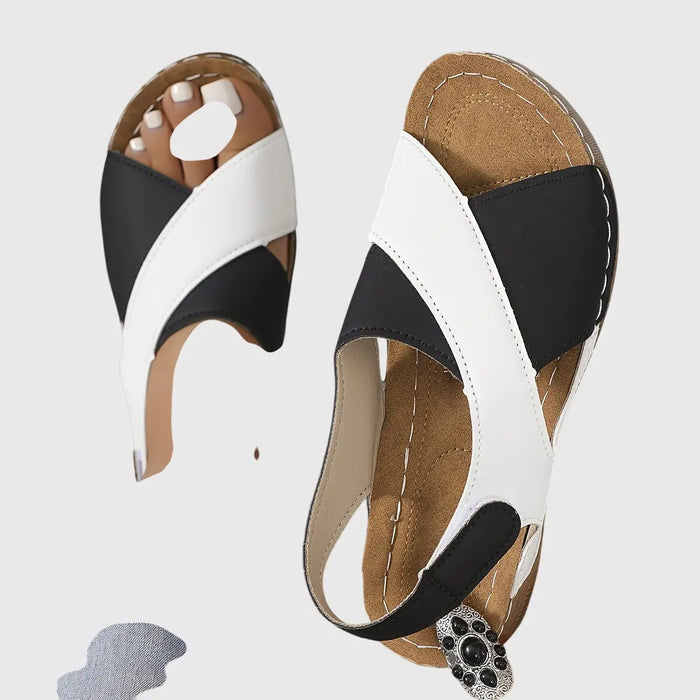 Women's orthopedic synthetic sandals from LondonLaneStore, elegant supportive summer footwear with cushioned straps and durable sole.