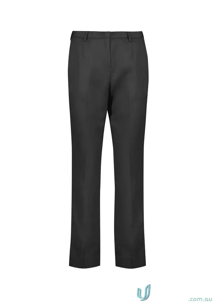 Dark gray womens cool stretch tapered leg pants with adjustable waist for comfy style