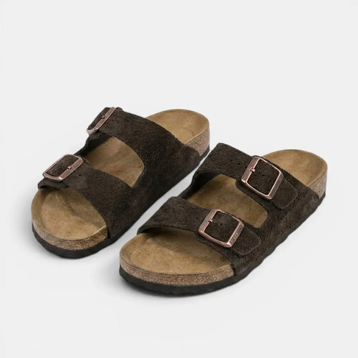 Women's cork footbed sandals from LondonLaneStore, open-toe orthopedic shoes with comfortable design and supportive footbed.