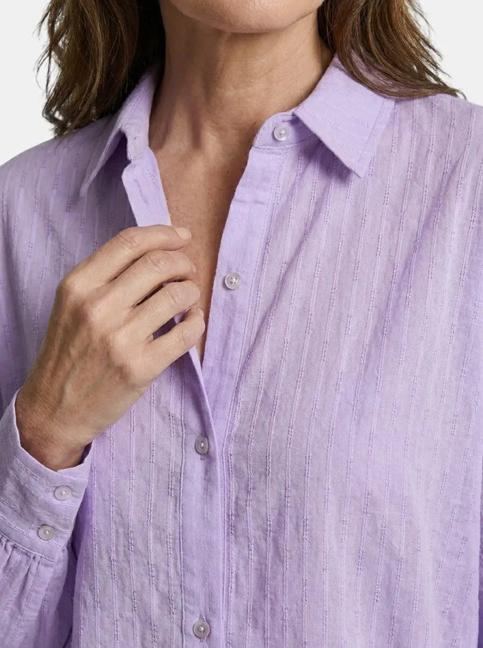 Women's cotton Broderie stripe short set by LondonLaneStore featuring a relaxed, oversized summer outfit with breathable fabric and casual style.