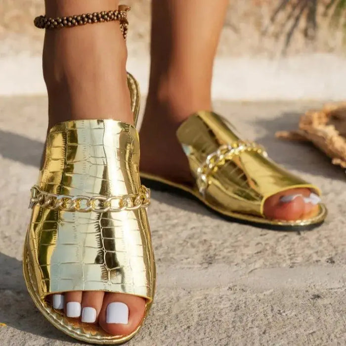 Women’s croc-embossed sandals from LondonLaneStore, stylish and comfortable summer footwear with textured leather-like finish.