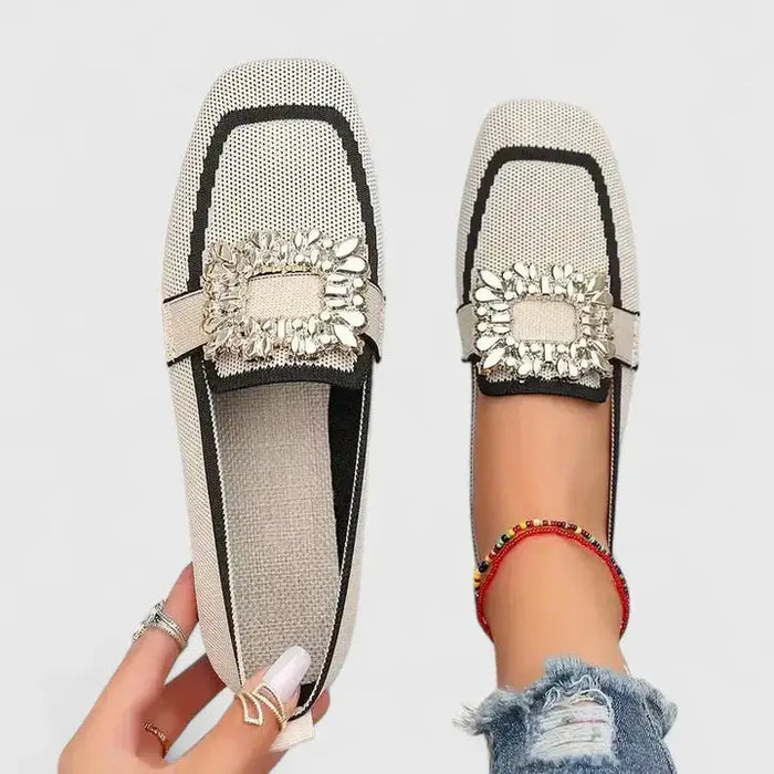 Women's cushioned leather loafers by LondonLaneStore, stylish orthopedic shoes with comfortable cushioning and elegant design.