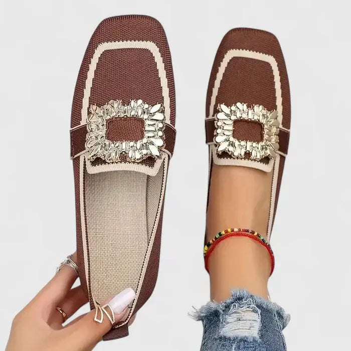 Women’s cushioned leather loafers by LondonLaneStore featuring elegant orthopedic design and comfortable slip-on style.