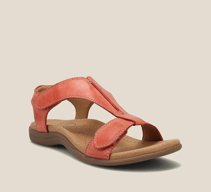 Women's cushioned orthopedic sandals with elegant arch support, perfect for summer footwear and comfortable walking.