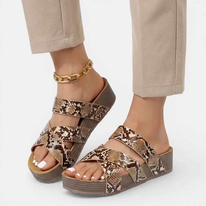 Women's orthopedic cushioned sandals with elegant design, lightweight and comfortable summer footwear featuring orthopedic support.