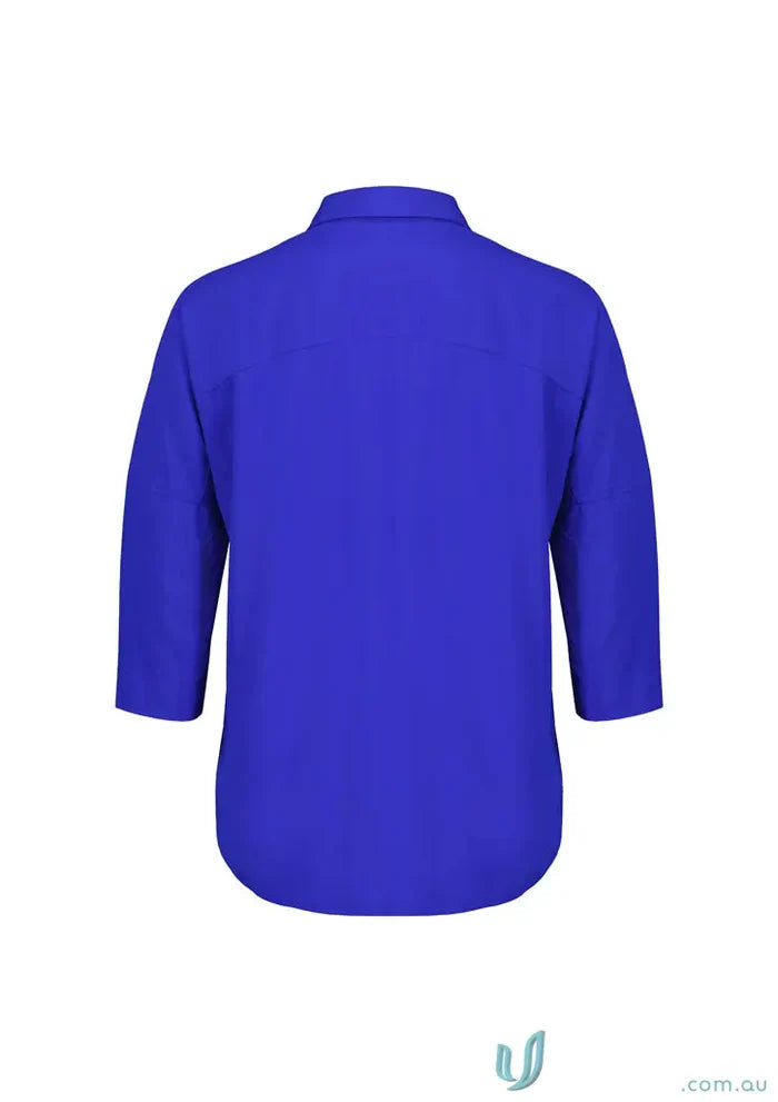 Blue Womens Dahlia 3Q Sleeve Blouse showcasing stylish sleeve blouse-rb366lt