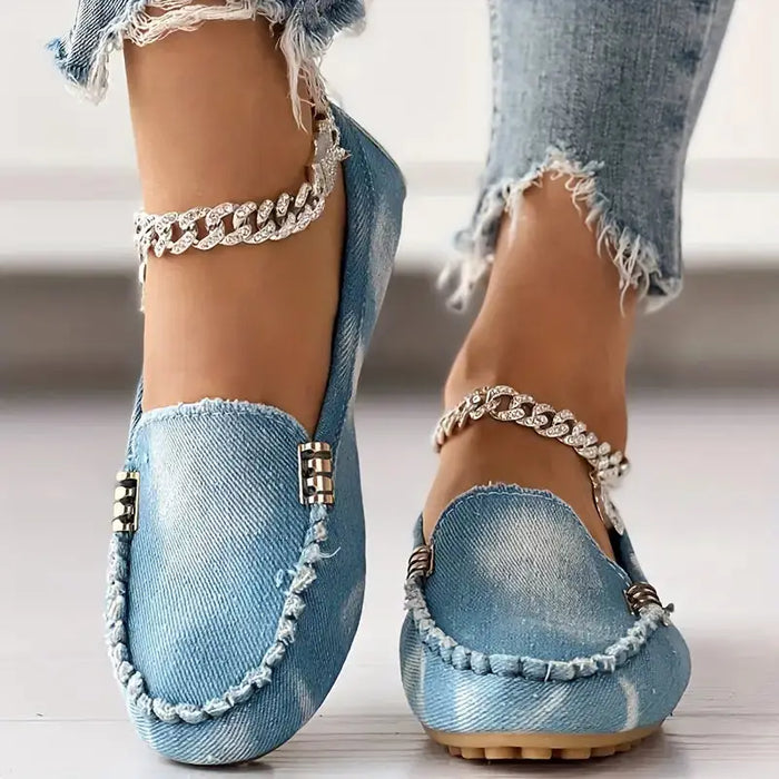 Women's denim-inspired orthopedic casual shoes by LondonLaneStore, featuring a relaxed, comfortable design for everyday wear.