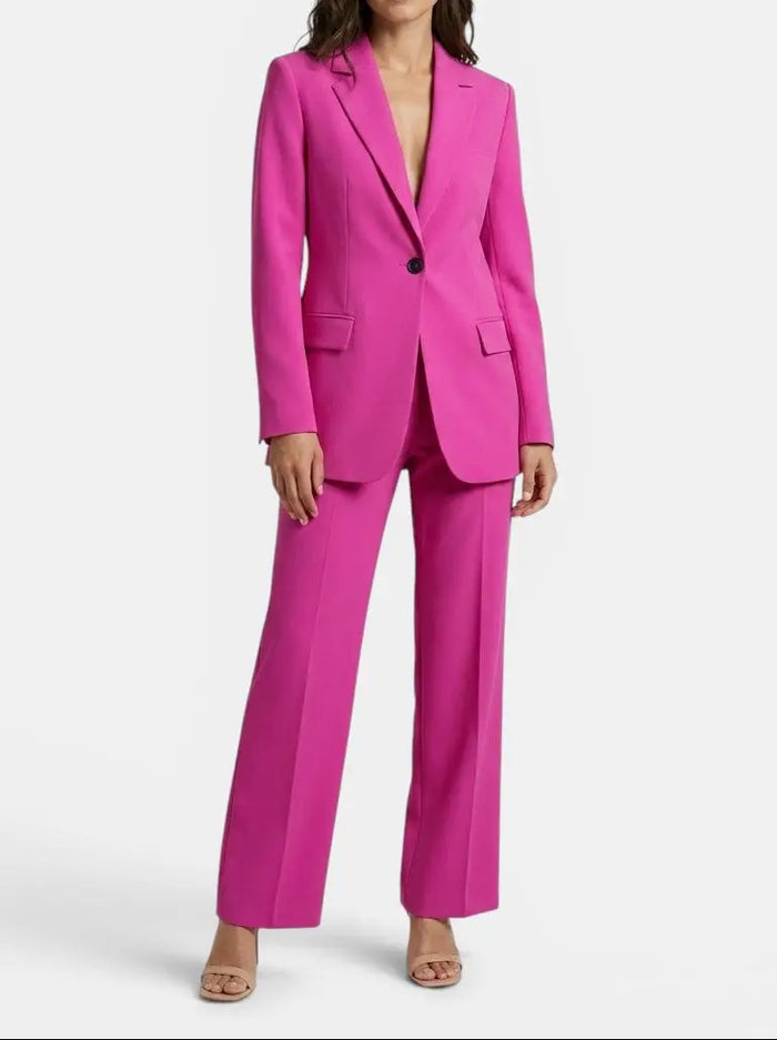 Women's elegant blazer and wide-leg trousers from LondonLaneStore, tailored all-season pant suit for women, stylish and professional.