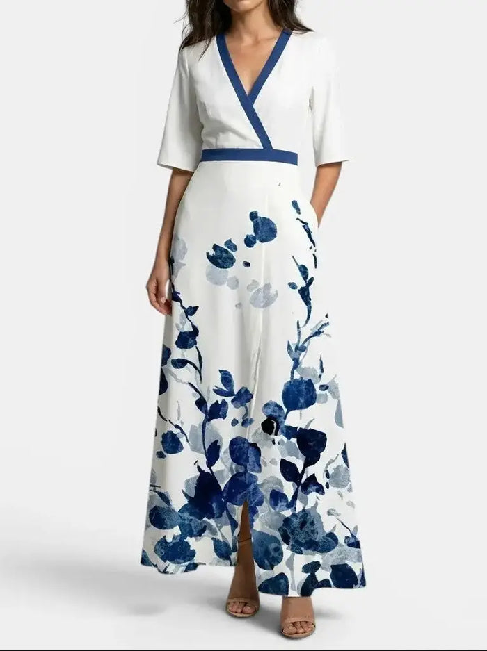 Elegant women's fabric maxi dress by LondonLaneStore, showcasing a flowing, graceful evening wear design with intricate details.