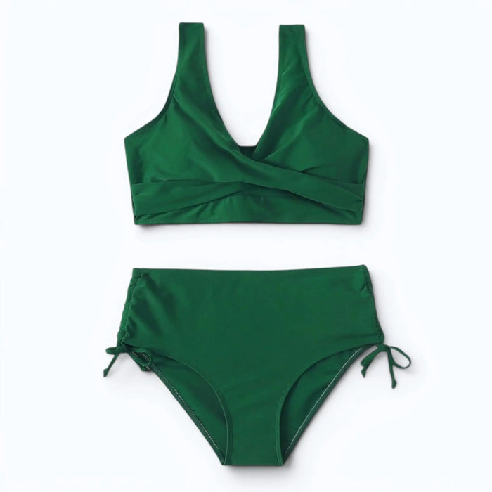 Elegant high-waisted women's bikini from LondonLaneStore, featuring adjustable straps and a flattering fit for summer swimwear.