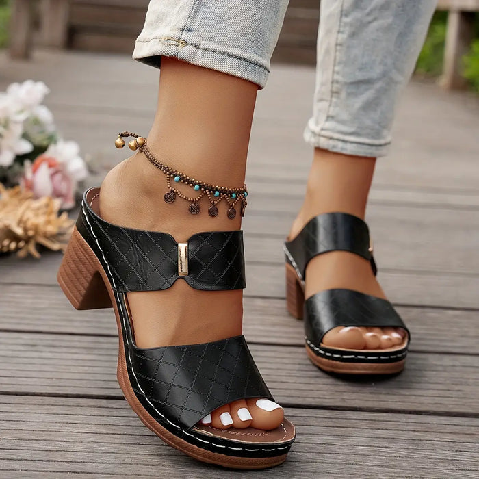 Women's elegant leather orthopedic sandals from LondonLaneStore, stylish summer footwear with comfortable supportive design.