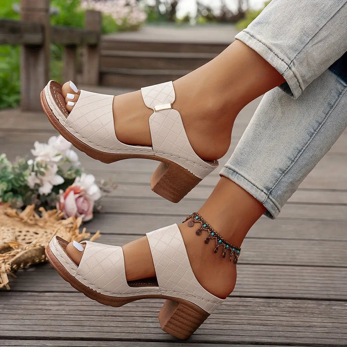 Elegant women's leather orthopedic sandals by LondonLaneStore, stylish summer footwear with comfortable, supportive design.