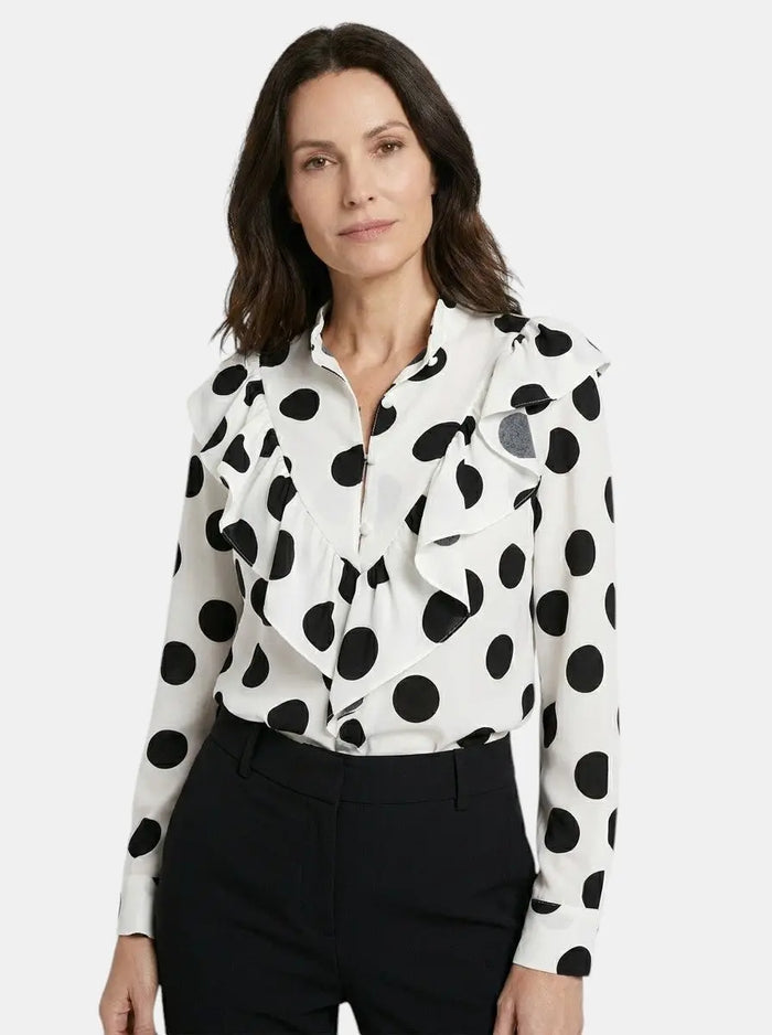 Women’s elegant leopard print long sleeve blouse by LondonLaneStore, stylish all-season top with a fashionable pattern.