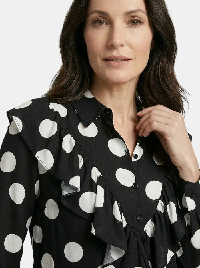Women's leopard print long sleeve blouse from LondonLaneStore, stylish all-season top with elegant design and comfortable fit.