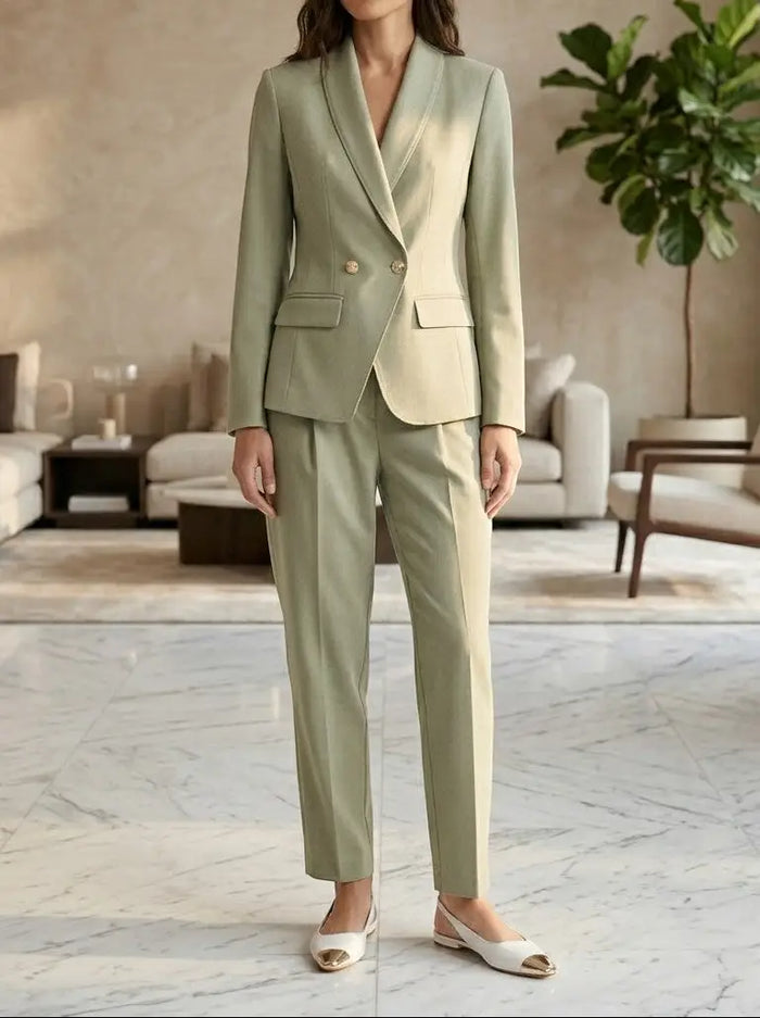 Women's tailored blazer set with structured trousers, perfect for autumn and winter, designed by LondonLaneStore.