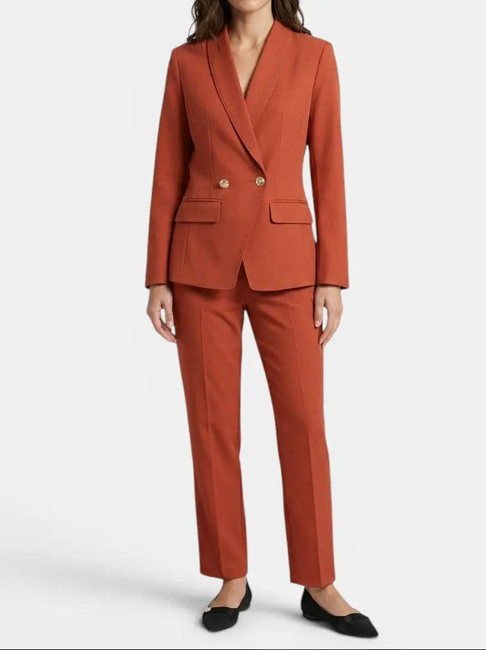 Elegant women's tailored blazer set with structured trousers, ideal for autumn and winter, by LondonLaneStore.