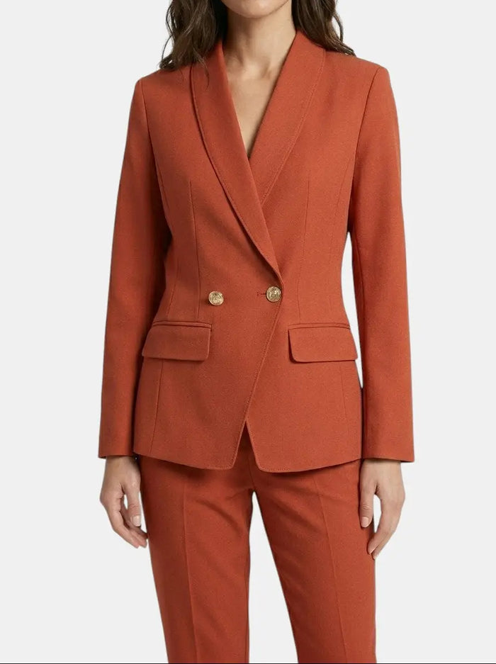 Women's tailored blazer and structured trousers suit set by LondonLaneStore, perfect for autumn and winter fashion.