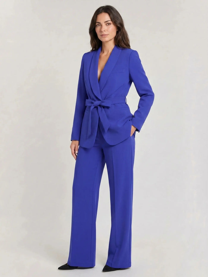 Women's tailored blazer and wide-leg trousers set by LondonLaneStore, perfect for spring and summer fashion.