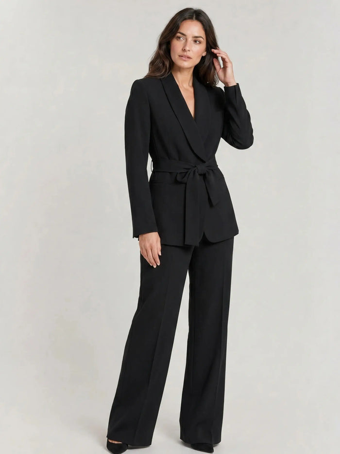 Women's tailored blazer set with stylish wide-leg trousers, perfect for spring and summer, from LondonLaneStore.