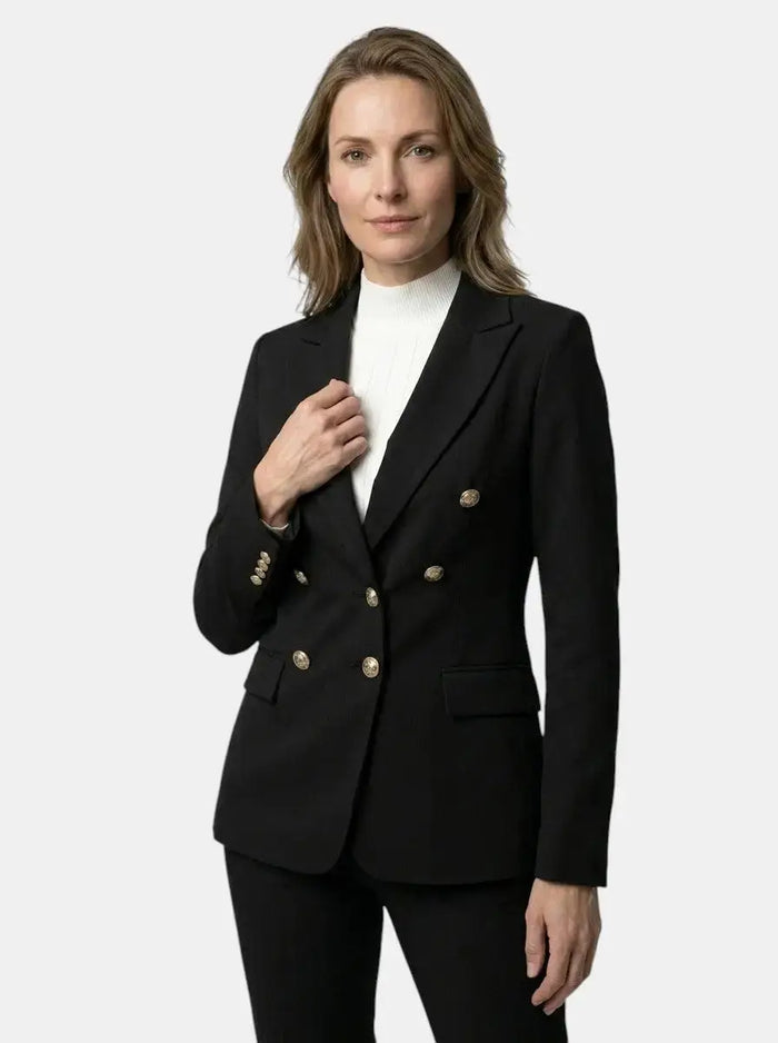 Women's tailored blazer suit set with slim-fit trousers, stylish and elegant for all seasons, by LondonLaneStore.