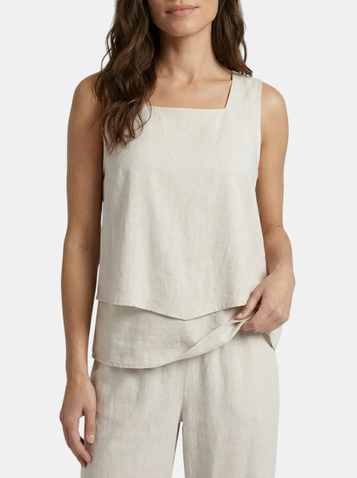 Elegant women's two-piece set by LondonLaneStore featuring a stylish sleeveless top and straight-leg trousers for spring and summer.