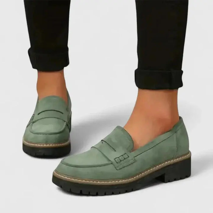 Women’s ergonomic leather loafers by LondonLaneStore, comfortable slip-on shoes with classic design and orthopedic support.