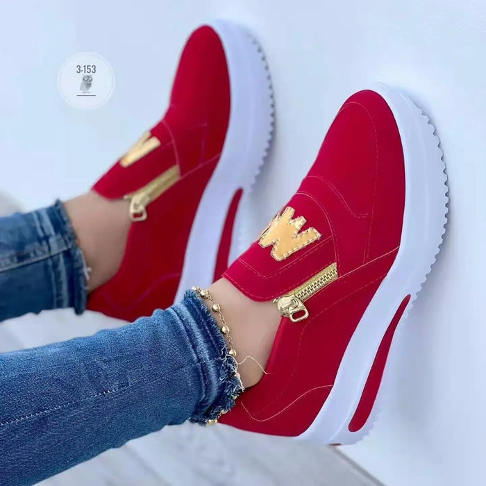 Women’s fabric slip-on sneakers by LondonLaneStore, stylish chic casual orthopedic shoes with breathable fabric and comfortable fit.