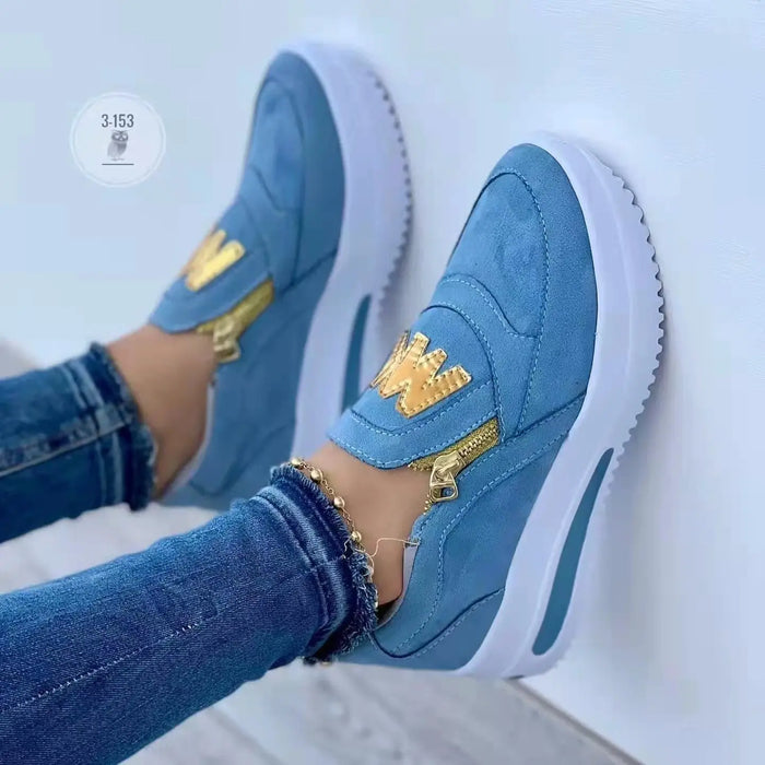 Women’s fabric slip-on sneakers by LondonLaneStore, stylish chic casual orthopedic shoes with comfortable, breathable design.