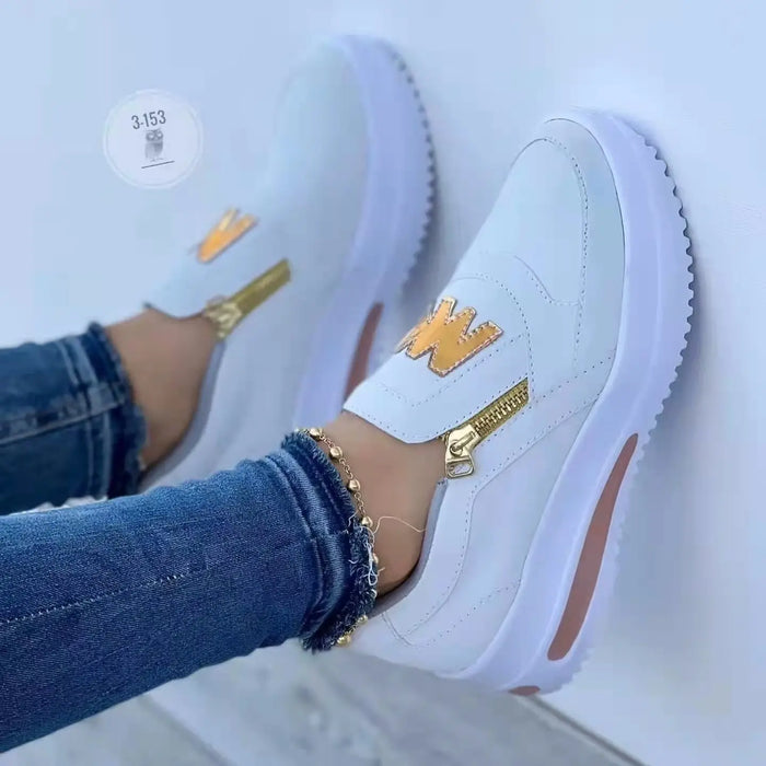 Women’s fabric slip-on sneakers by LondonLaneStore, stylish chic casual orthopedic shoes with comfortable fabric uppers.