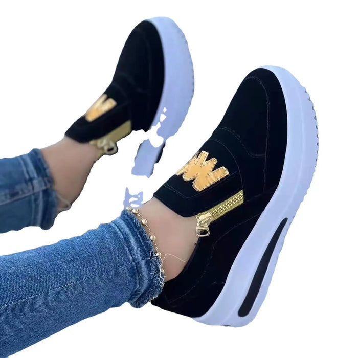 Women’s fabric slip-on sneakers by LondonLaneStore, stylish chic casual orthopedic shoes with comfortable, breathable design.