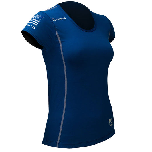 Mudgear Women’s Fitted Performance Shirt - Short Sleeve (Navy)