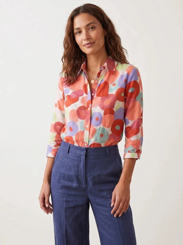 Women's Floral Cotton Blouse | Relaxed Fit Summer Top | Stylish Casual Button-Down LondonLaneStore