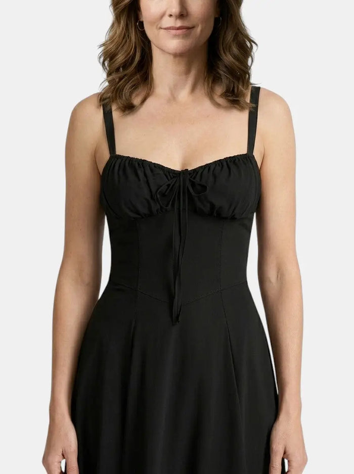 Women's floral midi dress with elegant corset and flowing skirt, perfect for summer occasions, by LondonLaneStore.