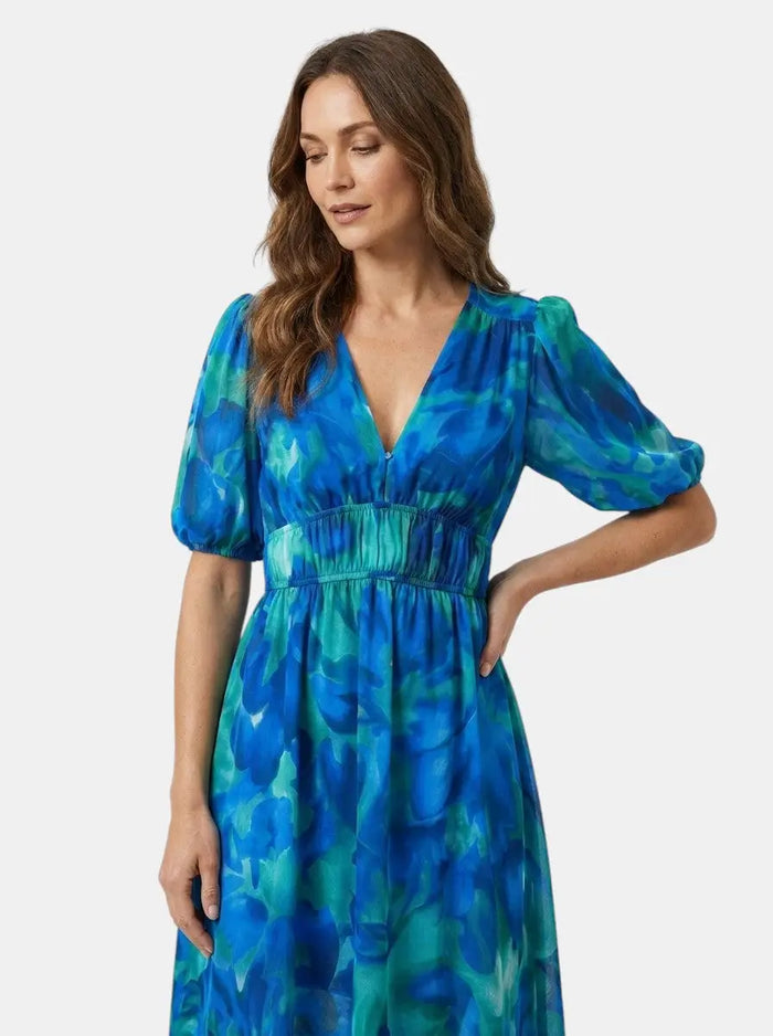 Lightweight women's floral midi dress from LondonLaneStore, perfect for romantic summer occasions with a flowing, feminine design.