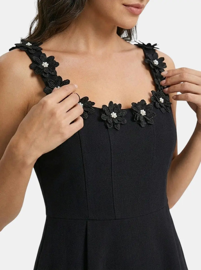 Women's floral mini sheath dress with an elegant square neckline, perfect for summer, by LondonLaneStore.