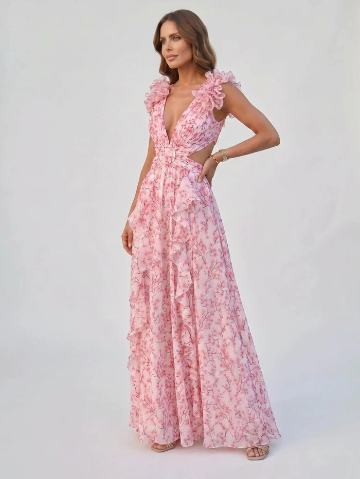 Women's Floral Print Maxi Dress | Elegant Sleeveless Summer Gown LondonLaneStore