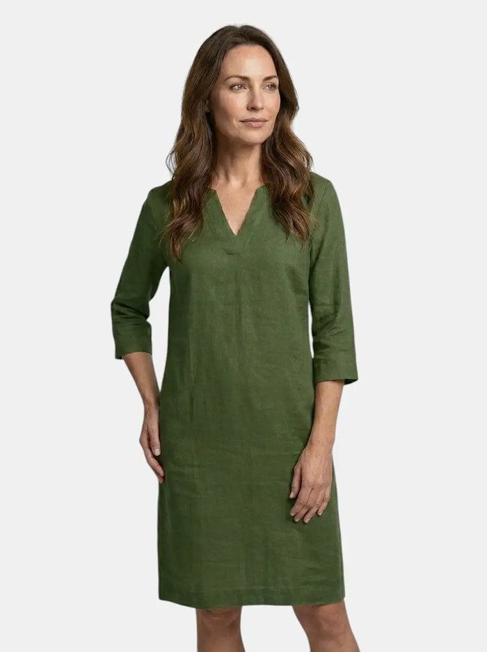Women's flowing summer dress with elegant V-neck and layered design by LondonLaneStore, perfect for warm-weather stylish occasions.