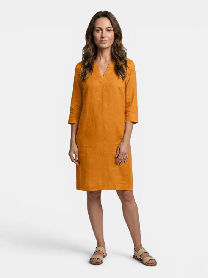 Women's flowing summer dress by LondonLaneStore featuring an elegant V-neck and layered design, perfect for warm weather.