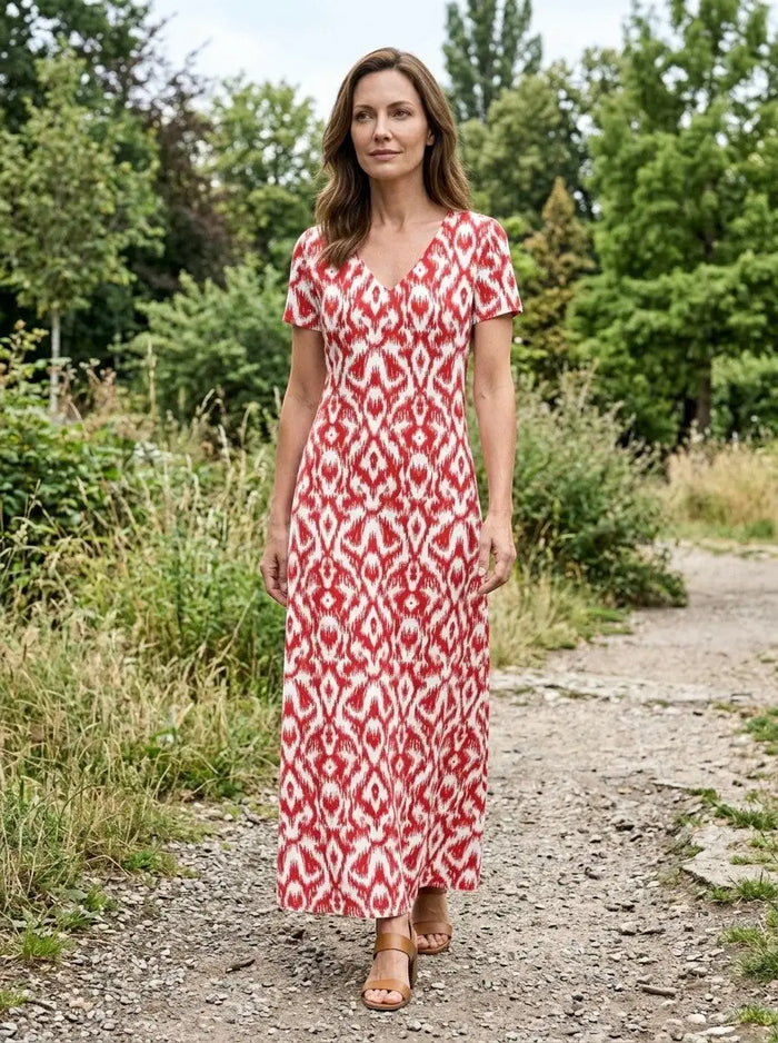 Women’s flowing viscose maxi dress by LondonLaneStore featuring an elegant, relaxed summer style with a lightweight, breezy fit.