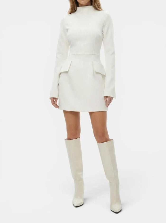 Elegant women's mini dress by LondonLaneStore with long sleeves, made of high-quality fabric, suitable for colder months.