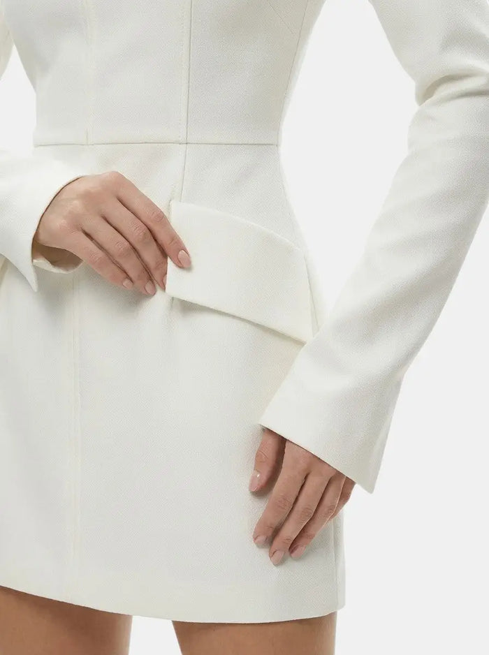 Women's high-quality fabric mini dress with long sleeves, elegant cocktail style, perfect for colder months by LondonLaneStore.