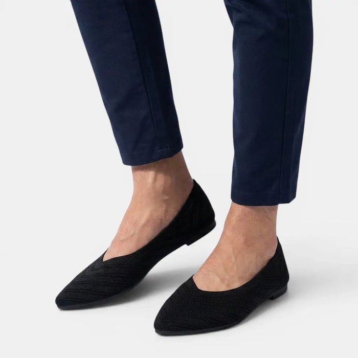 Women's high-quality PU flat shoes by LondonLaneStore featuring a stylish square toe and casual orthopedic footwear design.
