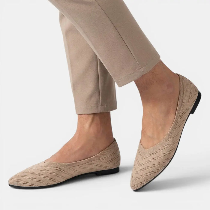 Women's high-quality PU flat shoes with stylish square toes, orthopedic footwear by LondonLaneStore, ideal for casual comfort.